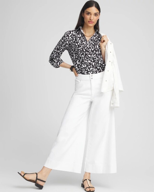 No Iron Stretch Leopard Shirt - image 2